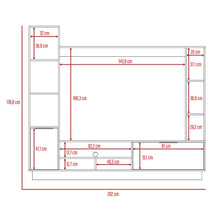 Mesa para Tv Marsel, Nevado y Plata Oscuro, Para Televisor para 60 Pulgadas