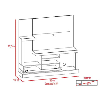 Mesa Para Tv Draven, Caoba y Miel, con Espacio Para Televisor de Hasta 55 Pulgadas