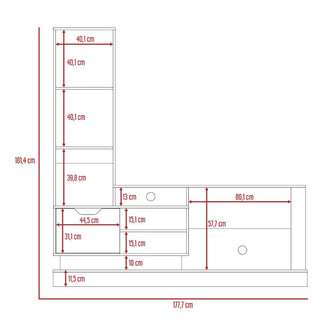 Mesa para Tv Fuze, Café Claro y Blanco, Para Televisor para 55 Pulgadas