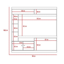 Mesa Para Tv Roy, Caoba y Miel, con Espacio Para Televisor de 50 Pulgadas