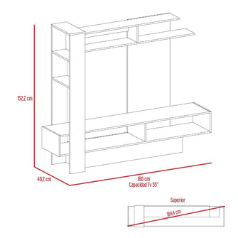 Mesa Para Tv Vegas, Wengue y Plata Oscuro, con Espacio Para Televisor de Hasta 55 Pulgadas