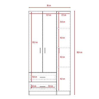 Closet América, Wengue, con Dos Cajones y Variedad de Entrepaños