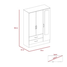 Closet Aster, Grafito y Cocoa, con Puerta Espejo