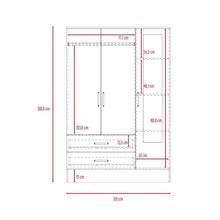 Closet Aster, Grafito y Cocoa, con Puerta Espejo