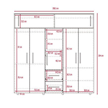 Closet Montano 200, Bardolino y Blanco, con Tres Cajones Organizadores y Tres Tubos Cromados
