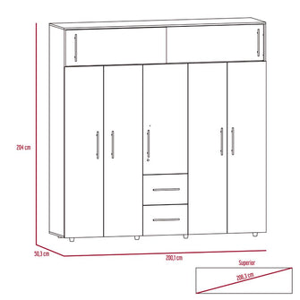 Closet Montano 200, Wengue, de dos puertas corredizas
