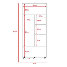Closet Iker, Beige y Blanco, con Maletero y Rodachinas Para Su Fácil Desplazamiento