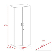 Closet Iker, Beige y Blanco, con Maletero y Rodachinas Para Su Fácil Desplazamiento