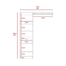 Closet Delhi 150, Blanco Duqueza, con tres entrepaños y un tubo para colgar ropa ZF