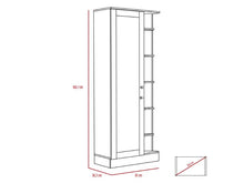 Closet Lara con Espejo, Chocolate, con Siete Entrepaños y Gran Capacidad de Almacenamiento