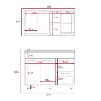 Cocina Integral Walker, Sangría y Blanco, Incluye Mesón Izquierdo