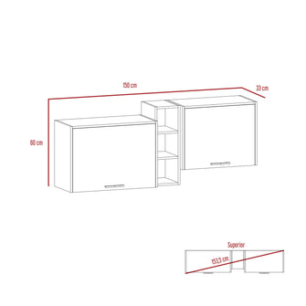 Gabinete Superior Galapa, Beige y Blanco, Incluye Locero y Cuenta con Espacio Para Campana