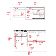 Cocina Integral Emilia, Fresno Europeo y Taupe, Sirve para meson Derecho o Izquierdo