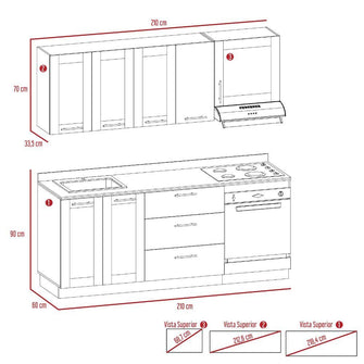 Combo para Cocina Minerva, Incluye Cocina Integral y Barra de Cocina