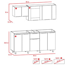 Cocina Integral Sarabia, Miel y Blanco, No Incluye Mesón