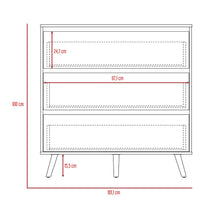 Organizador Durham, Beige y Blanco, con Tres Cajones Amplios y Patas En Madera