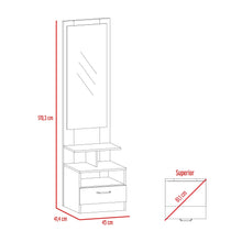 Organizador con Espejo Cielo, Wengue, con Cajón Para Almacenar Pertenencias