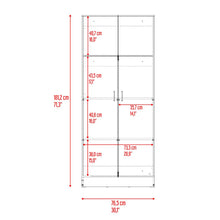 Alacena Roy, Nogal Europeo y Wengue, con dos puertas y manijas metálicas