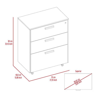 Archivador Multiusos Martin, Wengue, con cerradura y llave para puerta