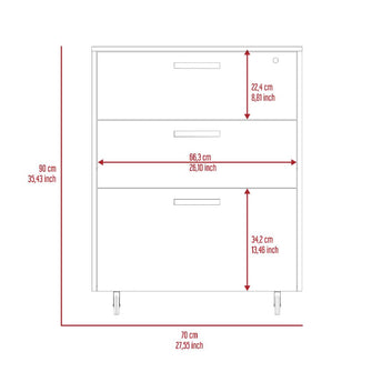 Archivador Multiusos Martin, Wengue, con cerradura y llave para puerta