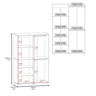 Closet Econo, Blanco Duqueza, Pequeño con amplios espacios para guardar ropa ZF