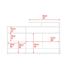 Escritorio En L Singapur, Café Claro y Blanco Duqueza, con seis entrepaños