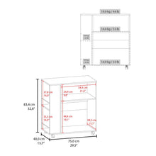Mesa Auxiliar de Cocina Eldon, Wengue, con rodachina y rodachina de freno ZF