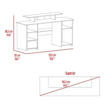Combo Gamer , Wengue y Negro, Incluye Escritorio bordo Azul y Silla Gamer