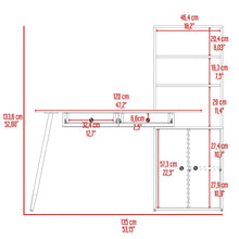 Escritorio Fari, Fresno Capri, con puertas batientes para almacenar libros