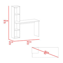 Escritorio Biblioteca Aston, Grafito y Fresno Europeo, con espacio para guardar objetos