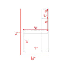 Escritorio Delph, Fresno Europeo y Wengue, con espacio derecho para ubicar objetos decorativos