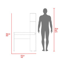 Escritorio Delph, Fresno Europeo y Wengue, con espacio derecho para ubicar objetos decorativos