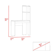 Escritorio Delph, Fresno Europeo y Wengue, con espacio derecho para ubicar objetos decorativos