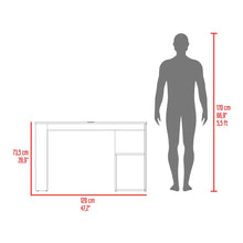Escritorio Gamer Astana, Blanco Duqueza y Wengue, con dos entrepaños y amplia superficie