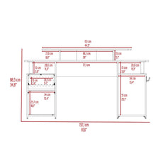 Escritorio Gamer Kein 2, Wengue y Rojo, con Espacio Adicional para Pantallas