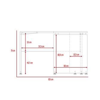 Escritorio En L Concept, Chocolate y Wengue, con Amplia Superfice