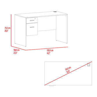 Escritorio Mellier, Bardolino, con Amplia Superficie de Trabajo ZF