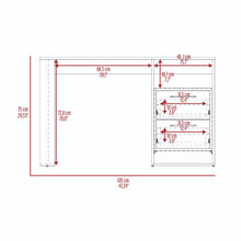 Escritorio Acrep, Blanco Duqueza y Bardolino, con dos cajones para ubicar objetos ZF