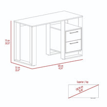Escritorio Acrep, Blanco Duqueza y Bardolino, con dos cajones para ubicar objetos ZF