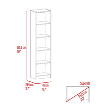Biblioteca Home Eco, Wengue y Fresno Europeo, con Cinco Entrepaños