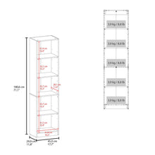 Biblioteca Home Eco, Milan y Blanco Duqueza, con Cinco Entrepaños