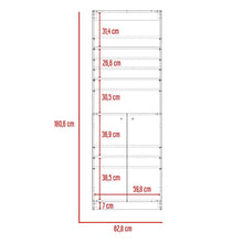 Biblioteca Home, Nogal y Wengue, con Cinco Entrepaños y Dos Puertas Abatibles ZF