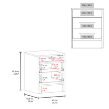 Mesa de Noche Douglas II, Blanco Duqueza, con Un Entrepaño Superior y Dos Cajones Organizadores ZF