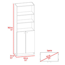 Biblioteca Home, Wengue y Fresno Europeo, con Cinco Entrepaños y Dos puertas