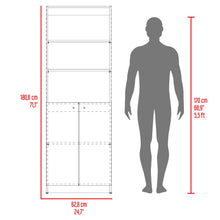 Biblioteca Home, Wengue y Fresno Europeo, con Cinco Entrepaños y Dos puertas