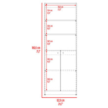 Biblioteca Home, Wengue y Fresno Europeo, con Cinco Entrepaños y Dos puertas