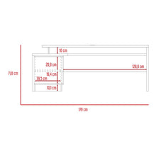 Escritorio L Taira, Café Claro y Plata Oscuro, con Amplia Superficie de Trabajo