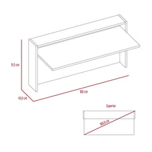 Escritorio Colgante Frello, Plata Oscuro y Blanco, con Espacio Para Artículos de Estudio
