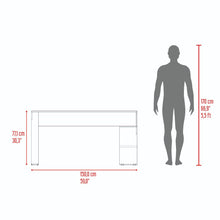 Escritorio en L Martina, Fresno Europeo y Agave, con amplio espacio de trabajo