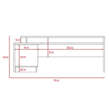 Escritorio en L Emery, Blanco Duqueza, con amplia superficie de trabajo
